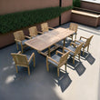 Load image into Gallery viewer, New 9pc Grade-A Teak Outdoor Smith Patio Dining Set for 8- Java Chairs
