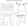 Load image into Gallery viewer, Heavy Fuji-I Teak Shower Bench or Pool Side Bench Chair Height Stool