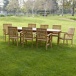 Load image into Gallery viewer, New 9pc Grade-A Teak Outdoor Dining Set-one Double Extension Table 95x40 & 8 Patara Stacking Arm Chairs + cushions