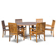 Load image into Gallery viewer, New 7pc Grade-A Teak Outdoor Dining Set-one Round folding table & 6 Patara Stacking Arm Chairs + cushions