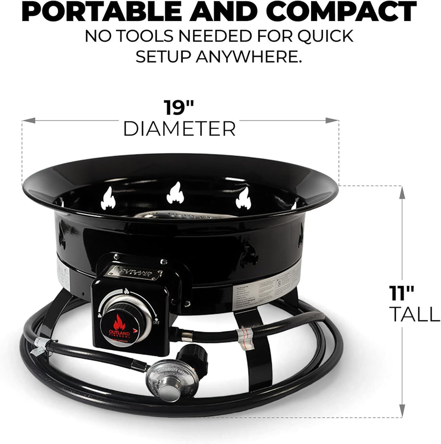 Outland Firebowl Deluxe Propane Fire Pit - Portable Outdoor Campfire
