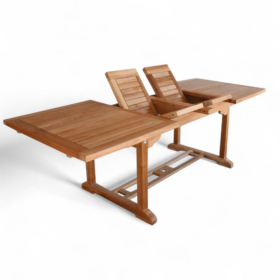 New 9pc Grade-A Teak Outdoor Smith Patio Dining Set for 8- Java Chairs