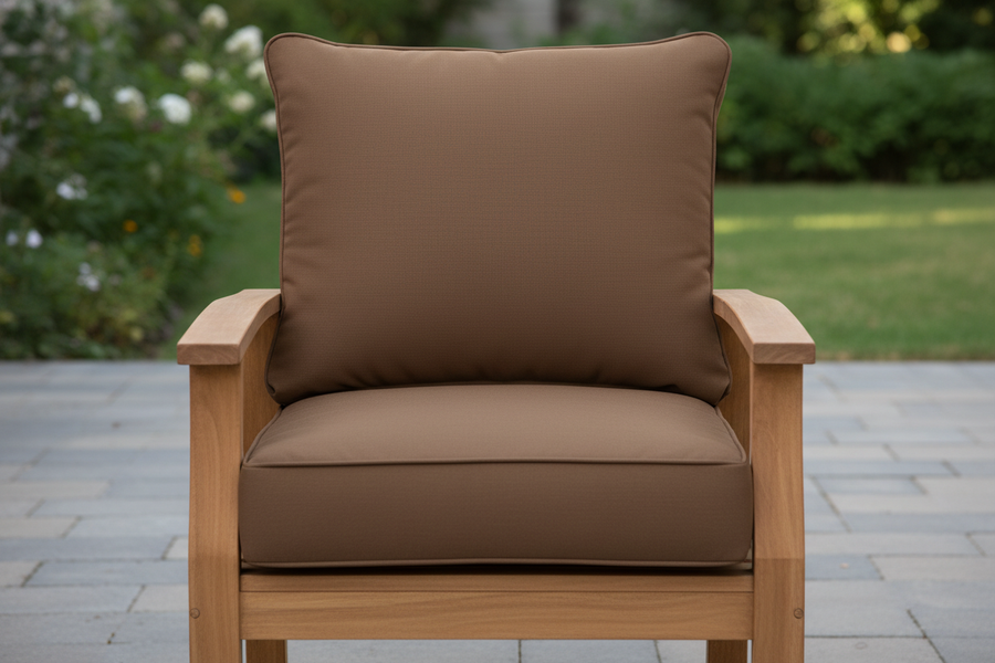 deep seat Canvas Brown cushion deep seat chair front view