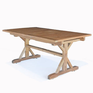 Teak Outdoor Heavy Built Double Extension Rectangle Dining Table Carpenter