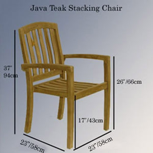 Teak Outdoor stacking dining chair with cushion - Java