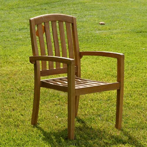Teak Outdoor stacking dining chair with cushion - Java