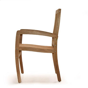 Teak Outdoor stacking dining chair with cushion - Patara