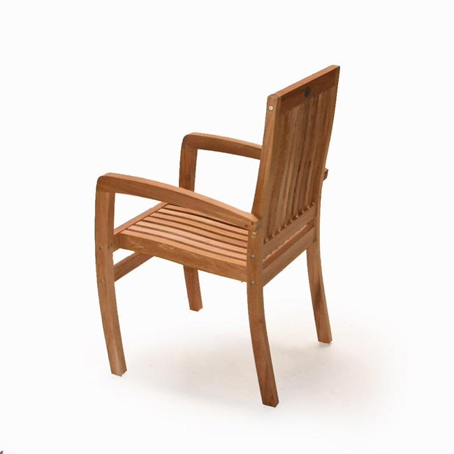 Teak Outdoor stacking dining chair with cushion - Patara