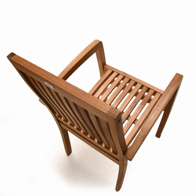 Teak Outdoor stacking dining chair with cushion - Patara