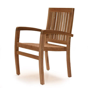 Teak Outdoor stacking dining chair with cushion - Patara