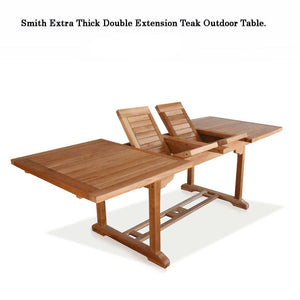 Smith Teak Double Extension Rectangle Table   (Available in 3 sizes)