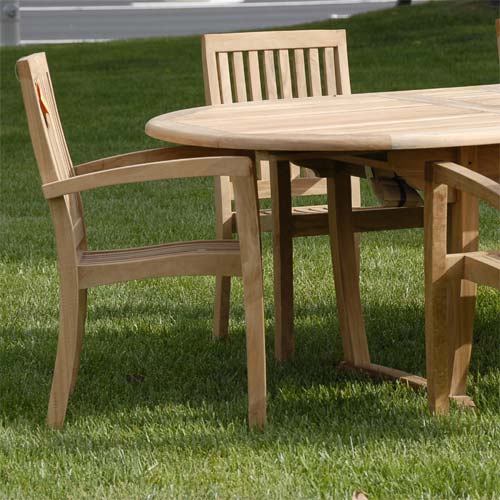 Hawken teak double extension Outdoor Oval table  (AVAILABLE IN 3 SIZES)