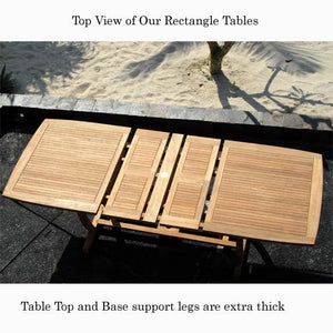 Smith Teak Double Extension Rectangle Table   (Available in 3 sizes)